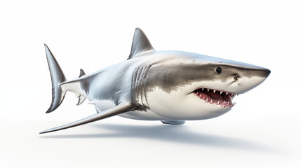 Fototapeta premium Great White Shark in the Ocean: Majestic Predator Roaming the Vast Waters