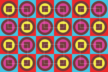 Tile pattern design: double circle in the square 