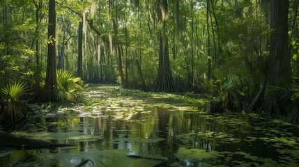 Fototapeta na wymiar Summer day at the swamp 