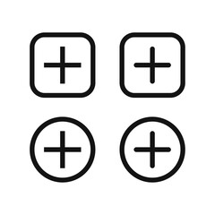 Fototapeta premium Add button icon. More icon vectors. Plus icon set.