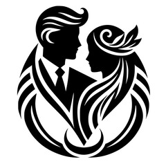 illustration of a couple of bride