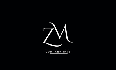 MZ, ZM, M, Z Abstract Letters Logo Monogram