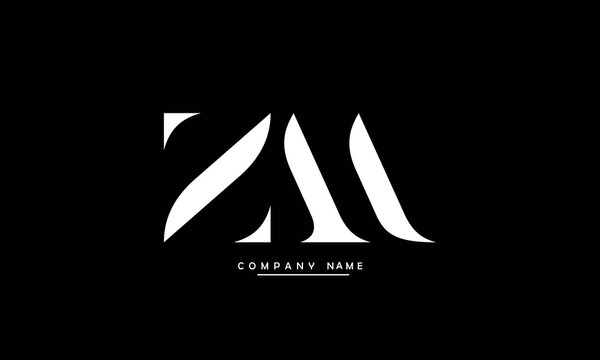 MZ, ZM, M, Z Abstract Letters Logo Monogram