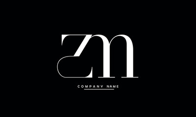 MZ, ZM, M, Z Abstract Letters Logo Monogram