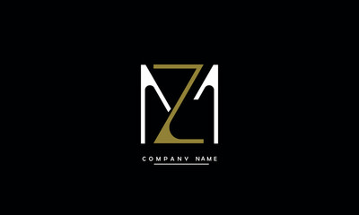 MZ, ZM, M, Z Abstract Letters Logo Monogram