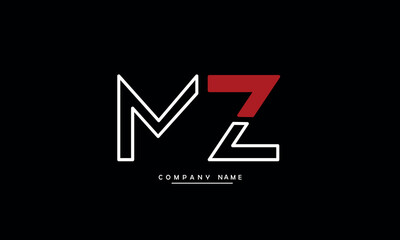 MZ, ZM, M, Z Abstract Letters Logo Monogram