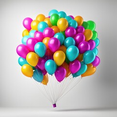 bunch of many colorful festive balloons