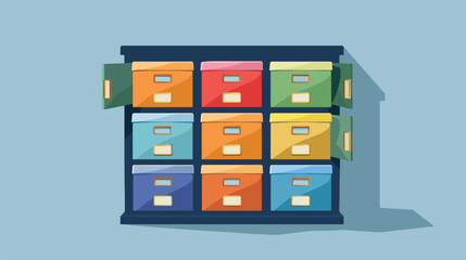 Drawer with documents icon isolated.