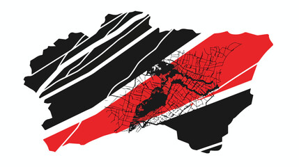 illustration of sao paulo state map with red and bla