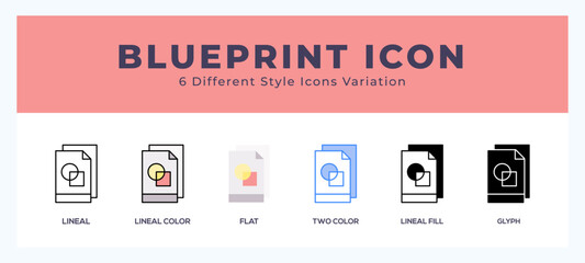 Blueprint icon vector design illustration in trendy style