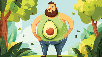 Healthy eating concept illustration drawn man 