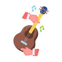 Download flat style icon of a guitar 