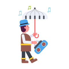 Modern flat style icon of rain music 