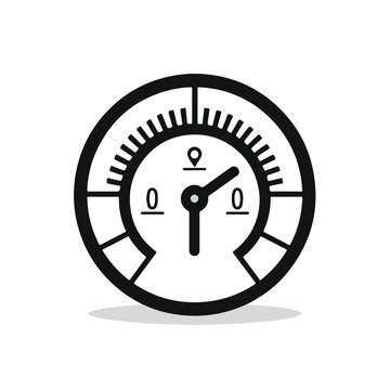 HVAC gauge silhouette icon. Clipart image isolated o