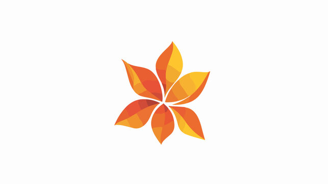 Orange flower logo design on white background