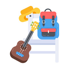 Check out flat icon of musician accessories 
