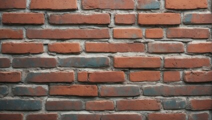 Weathered Brown Brick Wall Seamless Pattern. AI Generated