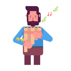 Customizable flat icon of panpipe music 