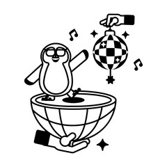 Ready to use glyph icon of disco music 