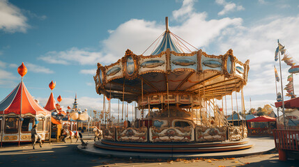 A Carousel in a Park