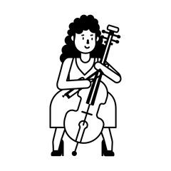 Get this glyph icon of cellist 