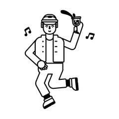 Download this glyph icon of dancing man 