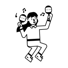 Trendy glyph icon of maracas music 