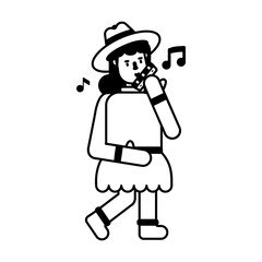 Ready to use glyph icon of harmonica music 