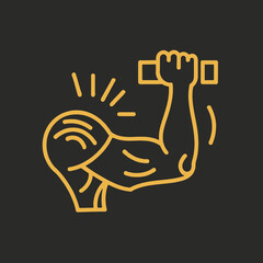 Hand biceps  icon. Health and training. Sport lifestyle. Thin line customizable illustration. Contour symbol. Vector isolated outline drawing.