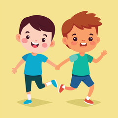 cute little boys vector illustration and artwork