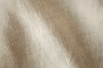 Natural material beige color tone linen cloth texture design for background