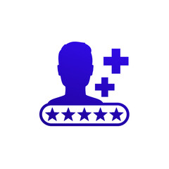 patient satisfaction icon, medical rating vector