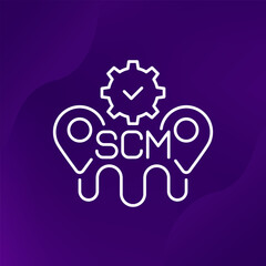 SCM line icon, Supply chain management vector