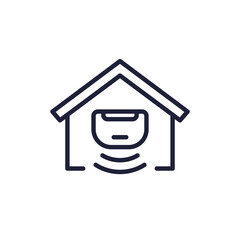 Sensor line icon with a house