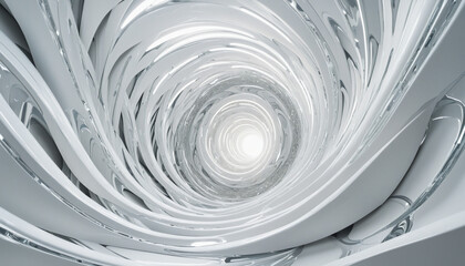 white futuristic background with light grey spirals