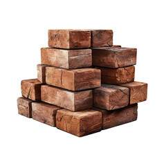  Stack of bricks isolated on transparent background. ai