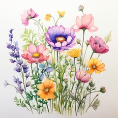 Watercolor Flowers Design