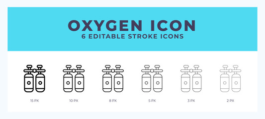 Oxygen lineal icon symbol vector. Black outline for web. App. Presentation and more.