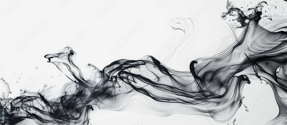 Aufkleber this black and white image showcases billowing smoke against a clean white backdrop. the smoke appea