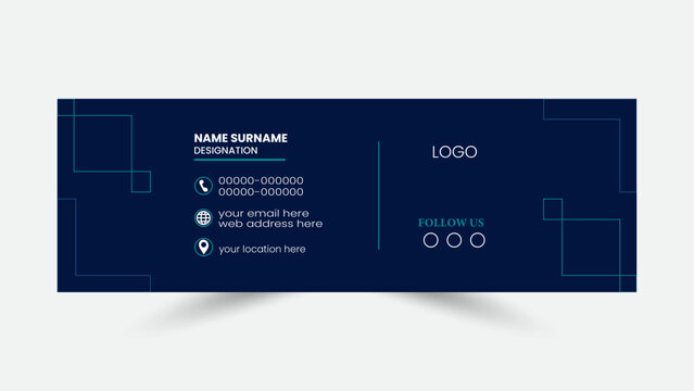 Simple email signature template vector design