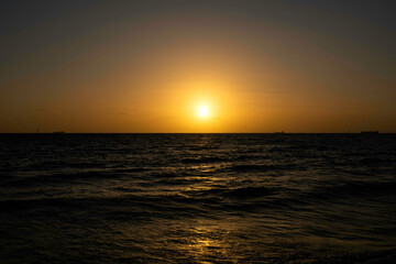 Brighton Beach Sunset Australia ブライトンビーチ　日没　オーストラリア