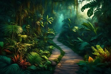 tropical jungle in the jungle