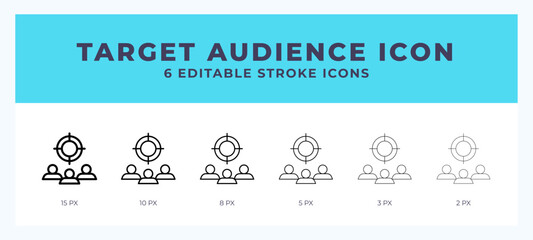 Naklejka na ściany i meble Target audience icon illustration vector with editable stroke.