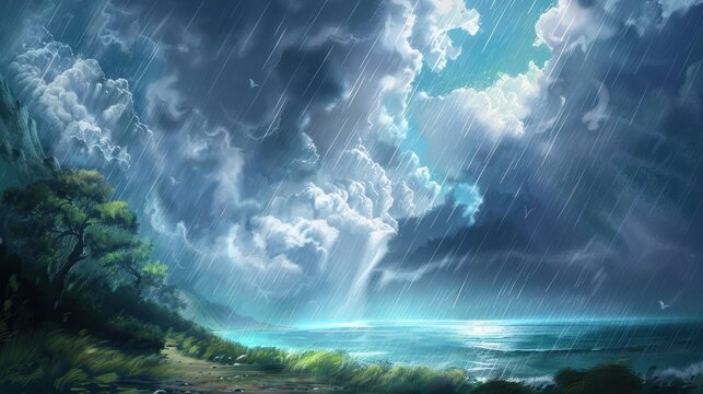 sky with storm and electrifier.