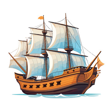 Mayflower ship icon. Clipart image isolated on white