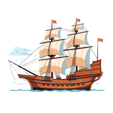 Mayflower ship icon. Clipart image isolated on white