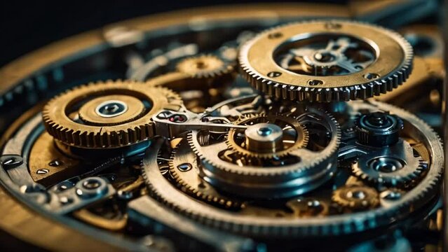 clock mechanism close up