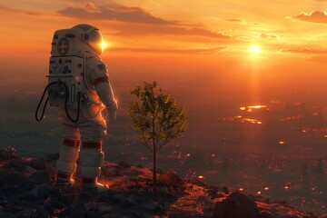 Greening the Red Planet: Astronaut Plants Tree on Mars