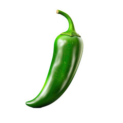 green chili isolated on transparent background. ai