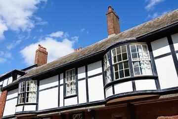 Traditional building along Cathedral Close in the city centre, Exeter, Devon, UK, Europe. - 749302663